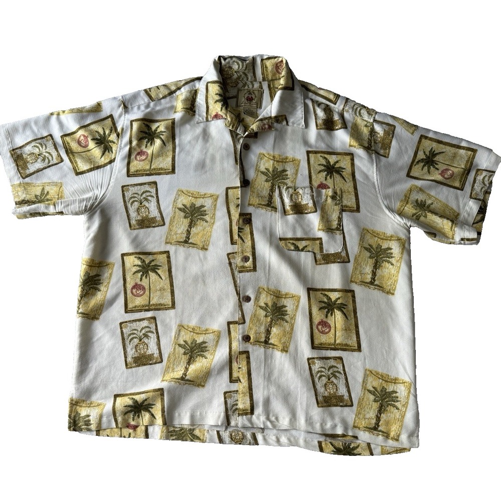Joe Marlin Men's Hawaiian Short Sleeve Tropical Palm Trees. Size XXL - Very Nice